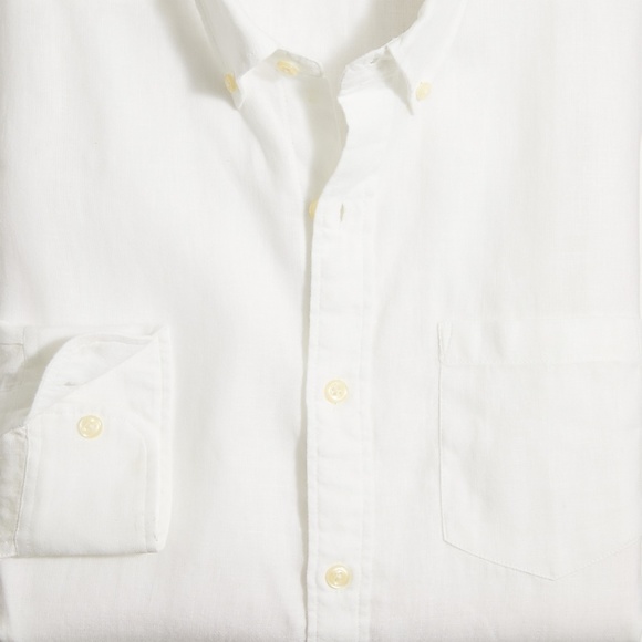 J Crew Linen/Cotton LS White Shirt - XL - Picture 2 of 5